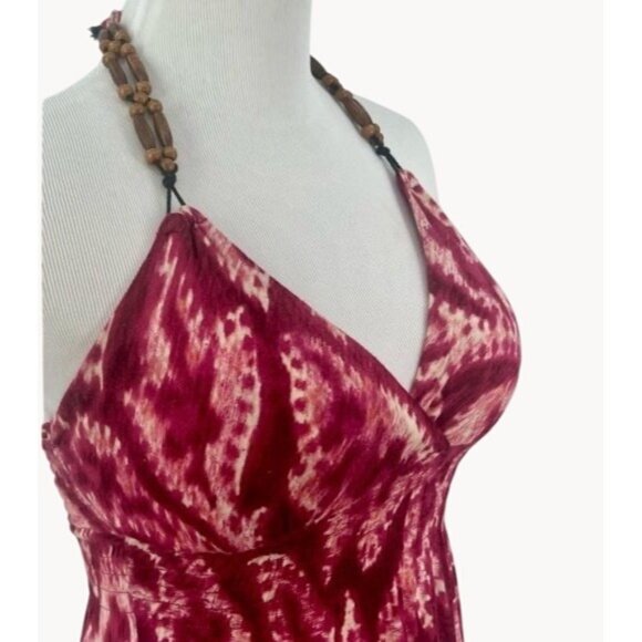 Vintage Y2K GUESS Tie Dyed Plunging Neckline Sexy Coquette Beaded Halter Top - Picture 5 of 11